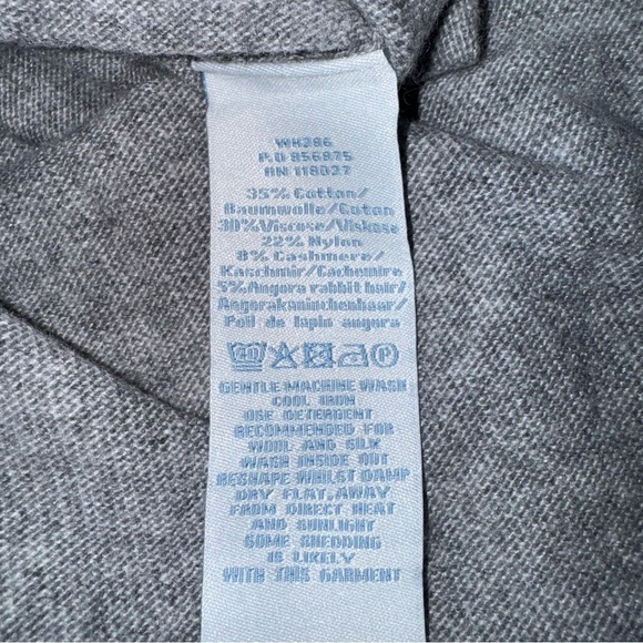 BODEN Cotton Cashmere Rabbit Fur Blend Cowl Neck Sweater Midi Dress Gray Size 14 - Picture 16 of 16